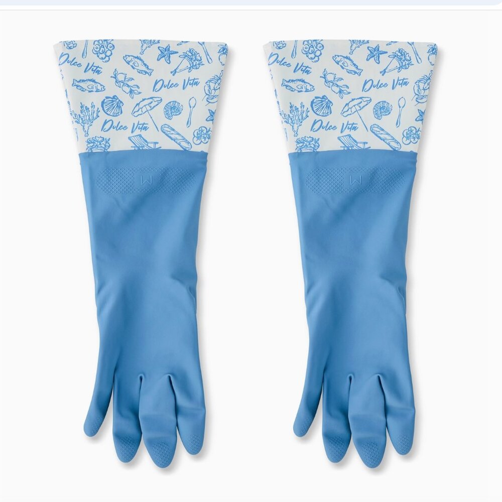 1 Pair Fashion Latex Dish Gloves - Blue/Dolce Vita